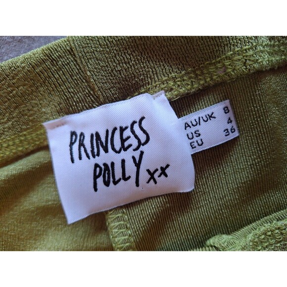 Princess Polly Green Flare Pants Womens Sz 4, Elastic Waist, Bell Bottoms - Picture 2 of 6